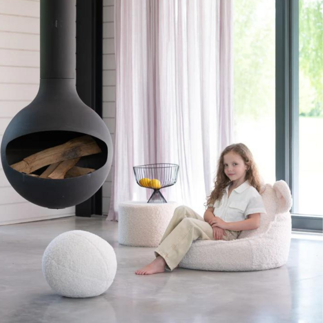 Cream balkussen van zachte teddystof – comfortabel en duurzaam voor kinderen