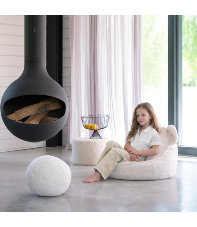 Cream balkussen van zachte teddystof – comfortabel en duurzaam voor kinderen