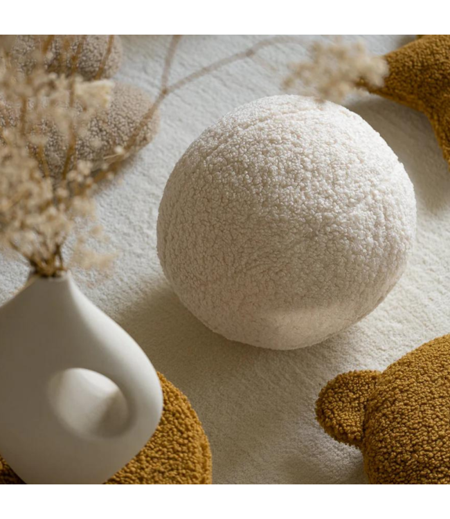 Cream balkussen van zachte teddystof – comfortabel en duurzaam voor kinderen