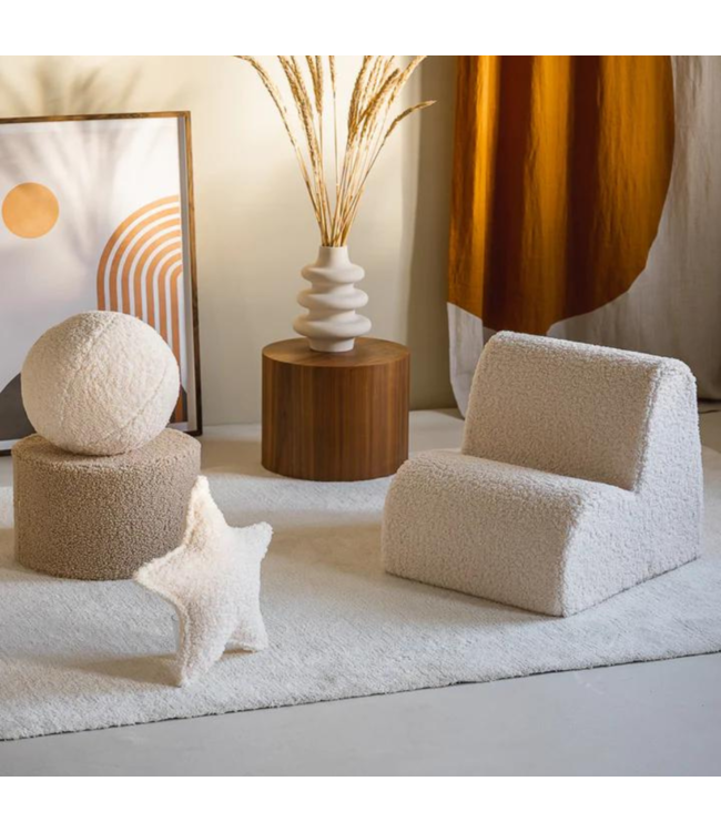 Cream balkussen van zachte teddystof – comfortabel en duurzaam voor kinderen