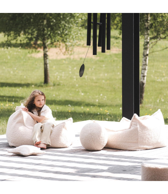 Cream balkussen van zachte teddystof – comfortabel en duurzaam voor kinderen