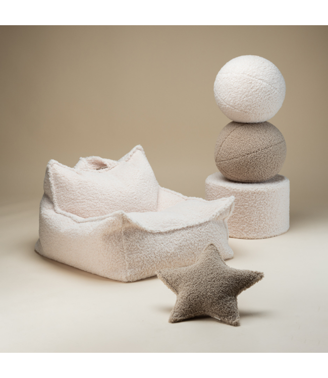 Cream balkussen van zachte teddystof – comfortabel en duurzaam voor kinderen