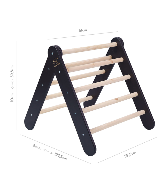 Klimrek | Klimladder | Zwart met roze tent