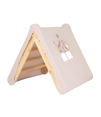 MeowBaby Klimdriehoek naturel met roze tenthoes