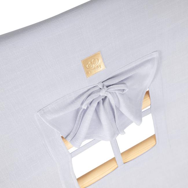 Structure d’escalade avec housse en naturel et bleu – meuble de jeu polyvalent