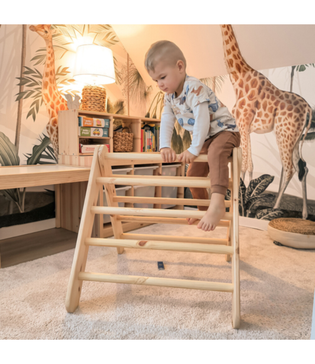 Klimrek | Klimladder | Naturel met blauwe tent