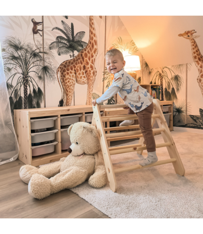 Klimrek | Klimladder | Naturel met blauwe tent