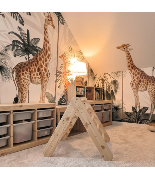 Klimrek | Klimladder | Naturel met blauwe tent