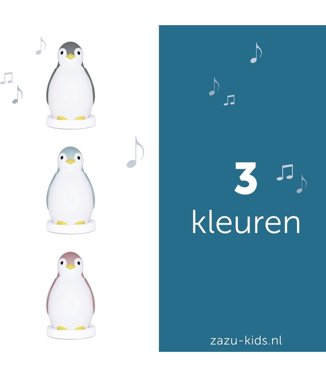 Slaaptrainer pinguïn Pam in blauw – helpt kinderen rustiger slapen