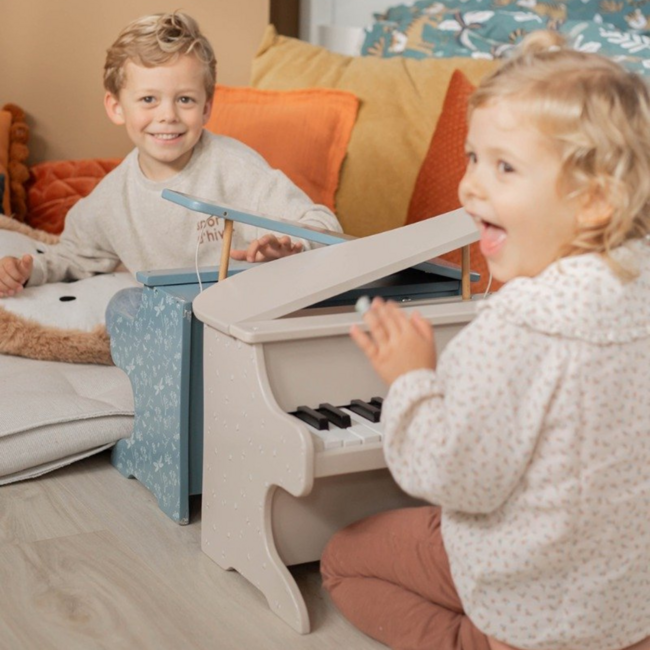 Houten piano in nougat kleur – duurzaam muziek speelgoed voor peuters en kleuters vanaf 3 jaar