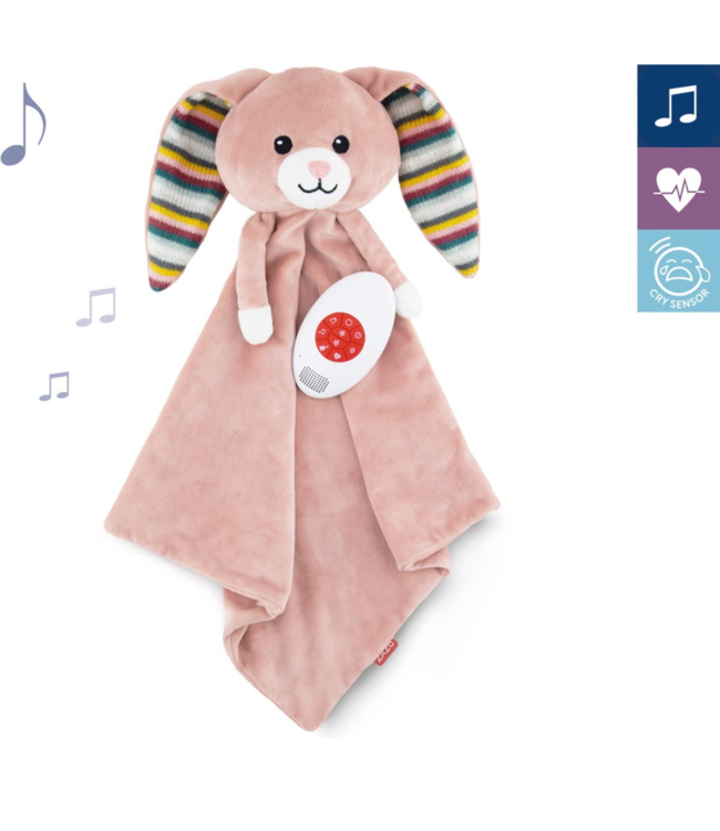 Hartslag knuffeldoekje Becky het konijn geeft baby’s geborgenheid met realistische hartslagfunctie