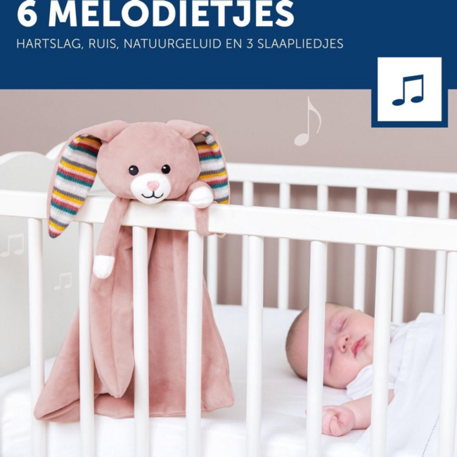 Herzschlag Schmusetuch Becky das Kaninchen vermittelt Babys Geborgenheit mit realistischer Herzschlagfunktion