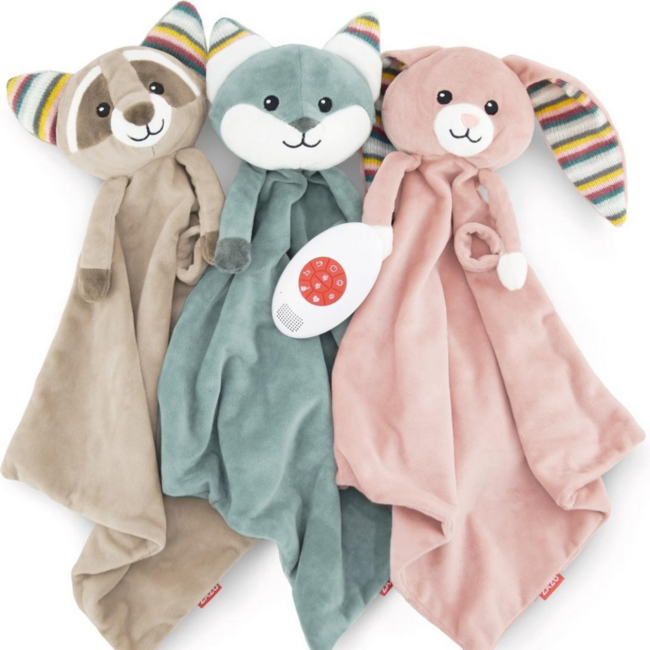 Heartbeat comfort blanket Robin the Raccoon – Soft cuddling cloth with soothing heartbeat sound for babies