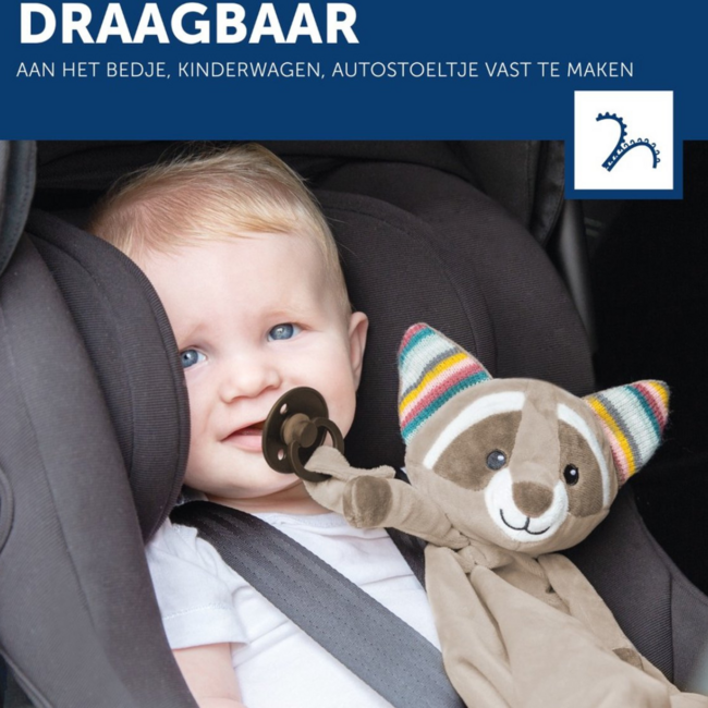 Doudou avec battement de cœur Robin le raton laveur – Couverture câline avec son apaisant de battement de cœur pour bébés