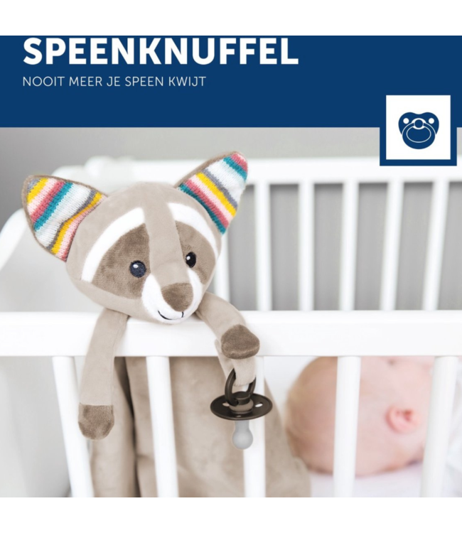 Hartslag knuffeldoekje Robin de wasbeer – Zacht troostdoekje met rustgevend hartslaggeluid voor baby’s