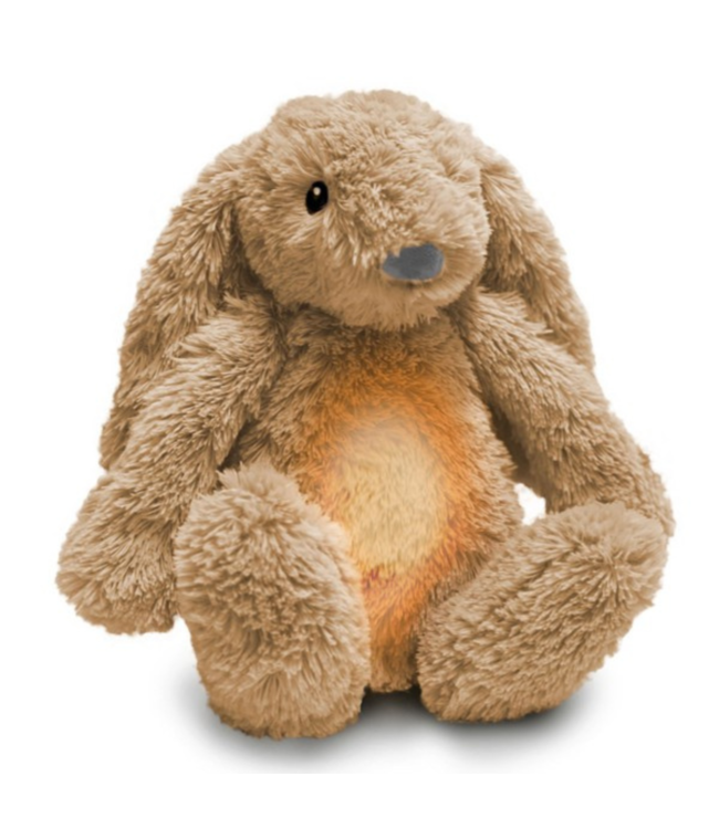 Ro het knuffelkonijn met hartslag en zacht licht