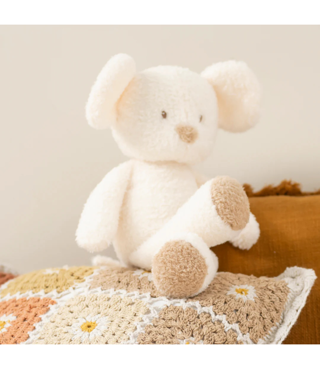 Ecru teddy muis voor geborgenheid en fijne motoriek