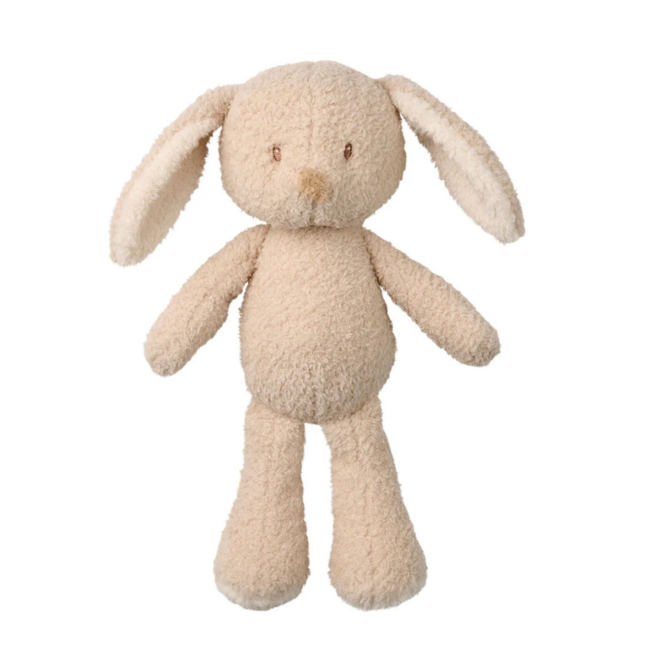 Zacht beige knuffelkonijn van teddystof voor baby’s
