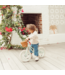 Mintgroene 12 inch loopfiets met rieten mand en verstelbaar stuur