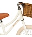 Witte 12 inch loopfiets met verstelbaar stuur en rieten mandje