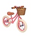 Koraalkleurige loopfiets 12 inch – licht, stevig en stijlvol