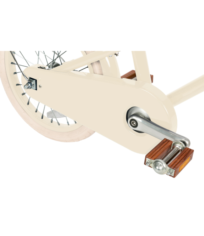 Kinderfiets 16 inch crème – Vintage fiets met mandje en zijwielen