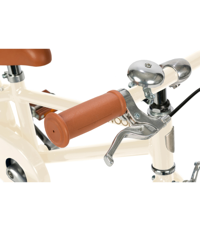 Kinderfiets 16 inch crème – Vintage fiets met mandje en zijwielen