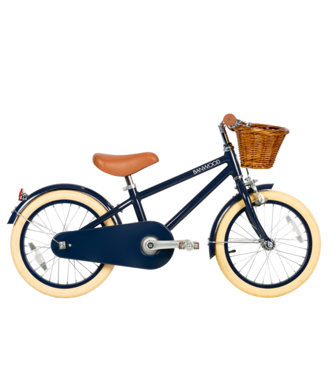 Kinderfiets 16 inch blauw met mand, zijwieltjes en verstelbaar stuur