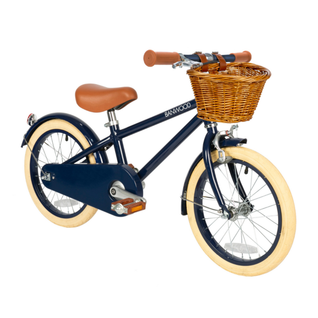 Kinderfiets 16 inch blauw met mand, zijwieltjes en verstelbaar stuur