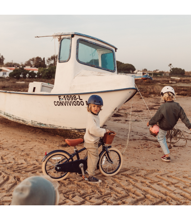 Kinderfiets 16 inch blauw met mand, zijwieltjes en verstelbaar stuur