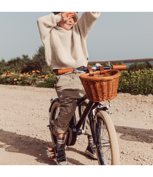 Kinderfiets 16 inch blauw met mand, zijwieltjes en verstelbaar stuur