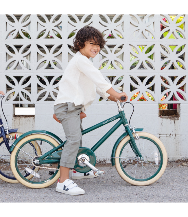 Kinderfiets 16 inch groen met mand, zijwieltjes en verstelbaar stuur