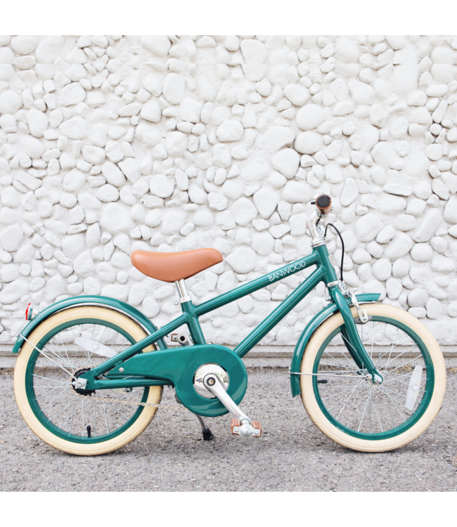 Kinderfiets 16 inch groen met mand, zijwieltjes en verstelbaar stuur