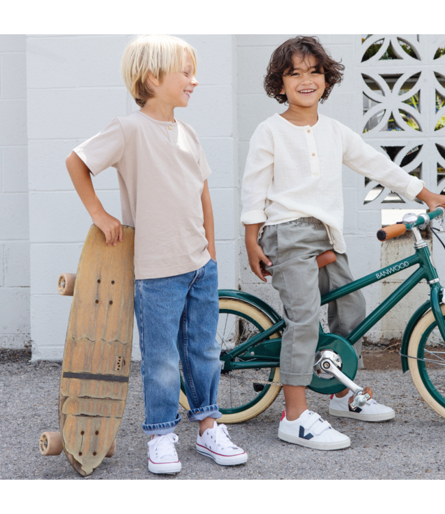 Kinderfiets 16 inch groen met mand, zijwieltjes en verstelbaar stuur