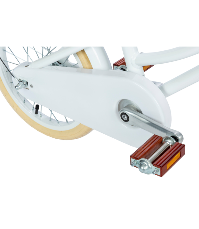 Kinderfiets 16 inch wit met mand, zijwieltjes en verstelbaar stuur