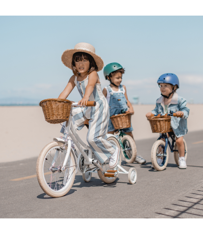 Kinderfiets 16 inch wit met mand, zijwieltjes en verstelbaar stuur