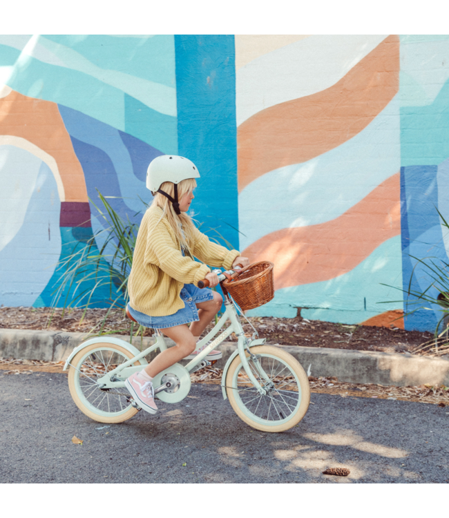 Kinderfiets 16 inch mint – stijlvolle retro meisjesfiets met mand en zijwieltjes
