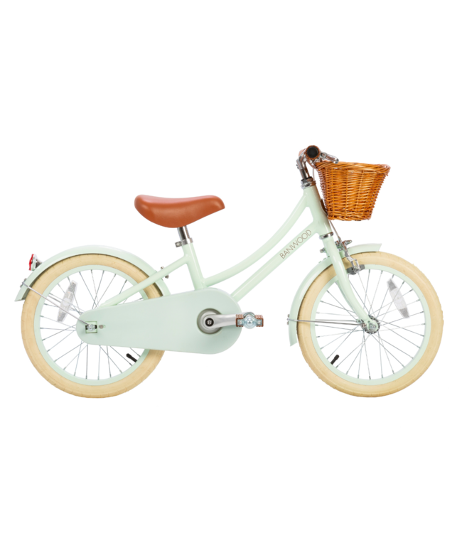 Kinderfiets 16 inch mint – stijlvolle retro meisjesfiets met mand en zijwieltjes