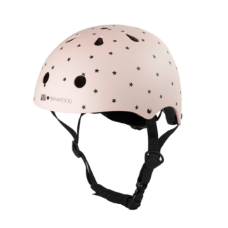 Banwood Kinderhelm roze met sterretjes