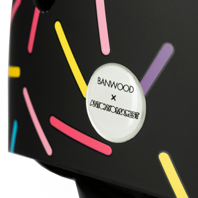 Kinderhelm | Zwart met streepjes