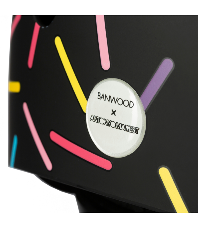 Kinderhelm | Zwart met streepjes