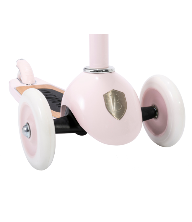 Roze microstep met mandje en 3 wielen voor kinderen