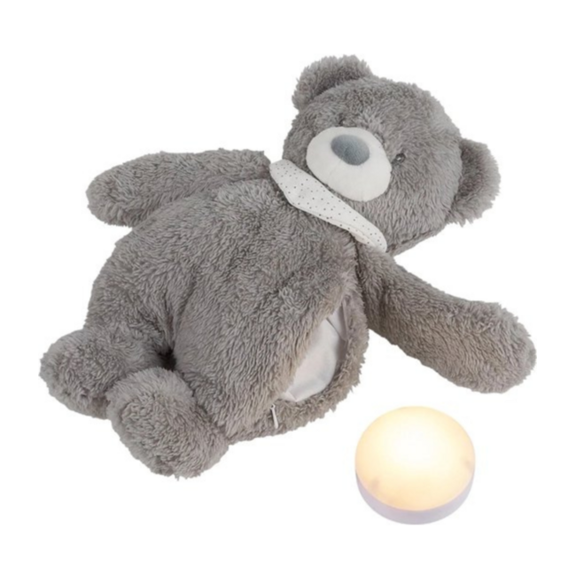 Bruine hartslag knuffelbeer met licht en geluid