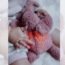 Soft cuddle elephant with built-in night light for babies