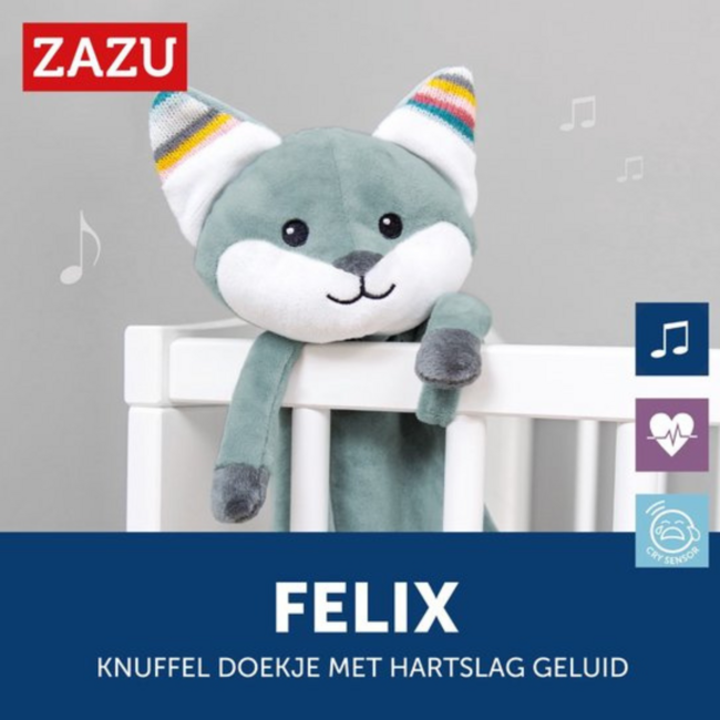 Felix de Vos knuffeldoekje met hartslaggeluid en huilsensor