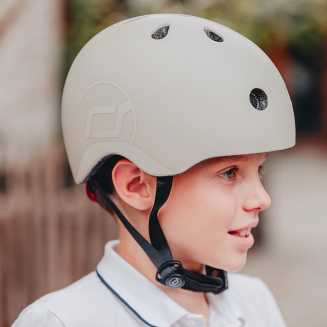 Safe Children's Helmet with LED Lighting (Size S, 51-55 cm) – Ash