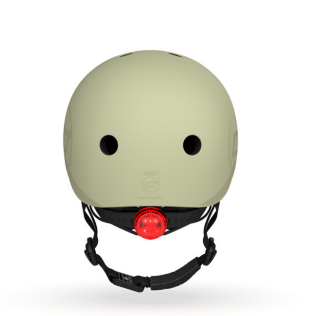 Safe Children's Helmet with LED Lighting (Size S, 51-55 cm) – Olive