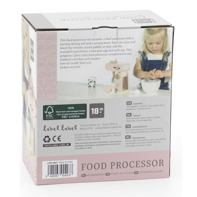 Roze houten espressomachine voor kinderen – inclusief accessoires