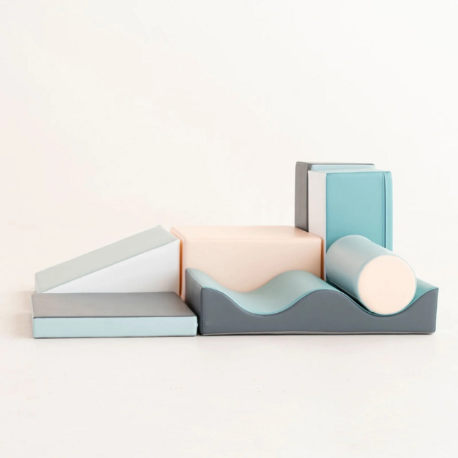 Set de blocs en mousse Discover en couleurs pastel – blocs de jeu doux pour enfants