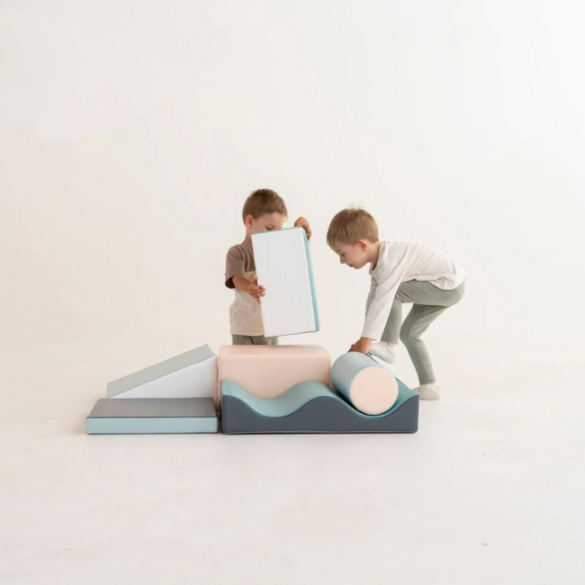 Set de blocs en mousse Discover en couleurs pastel – blocs de jeu doux pour enfants